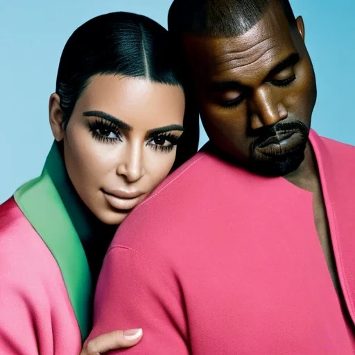 Kim Kardashian posing With Kanye West