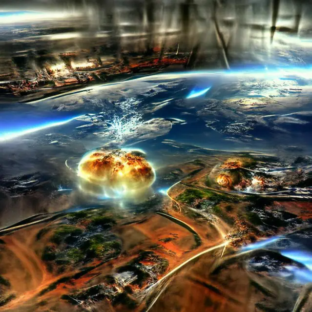 End Of The World Scenarios - Massive Explosion on Earth Seen From Space