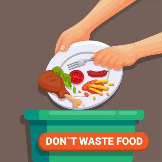 Dont waste food world food day and international awareness day on food loss and waste vector Premium Vector