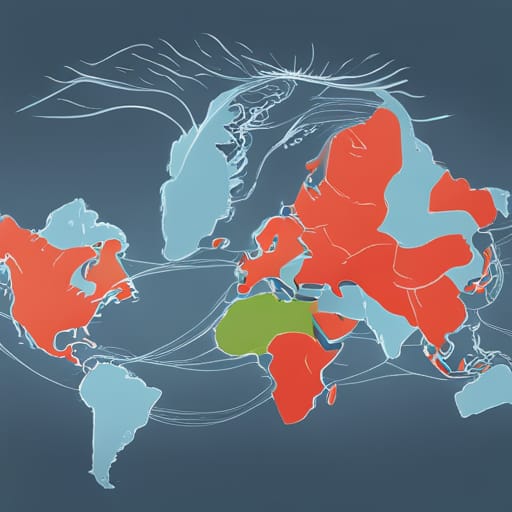 human rights violating countries highled in red on an illustrated map