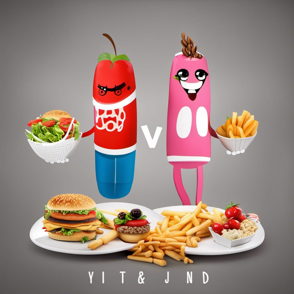 junk food vs health food image comparison